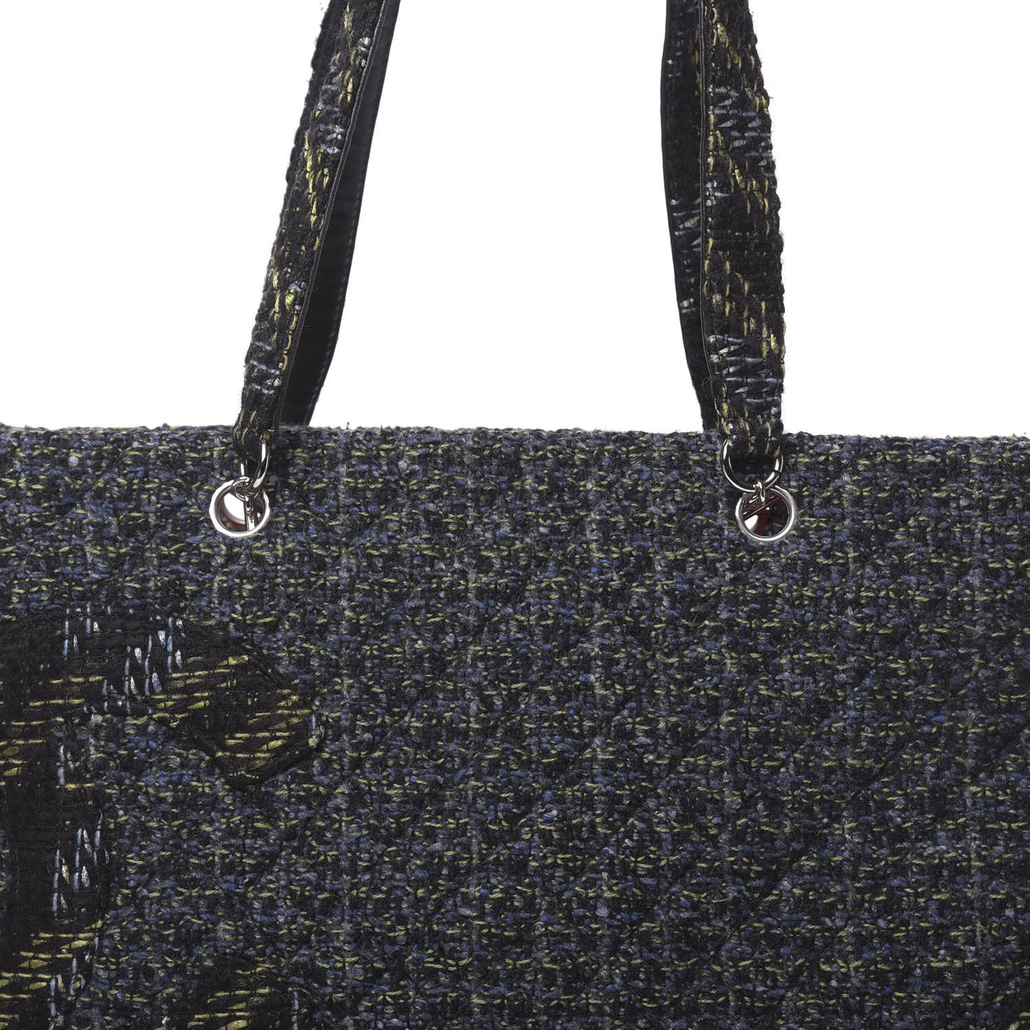 Tweed Quilted Large Cambon Tote Blue