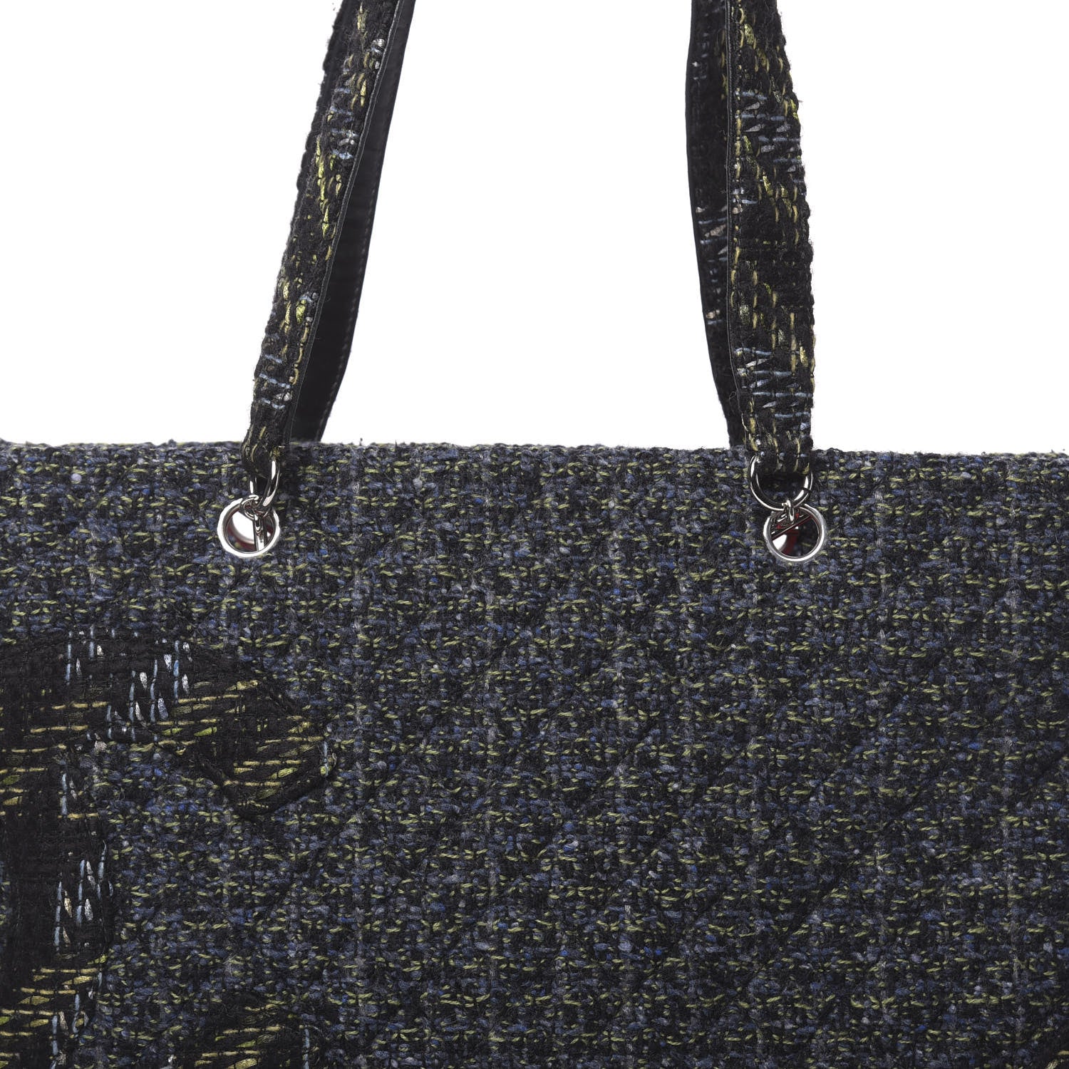 Chanel Tweed Quilted Large Cambon Tote Blue 8 of 10
