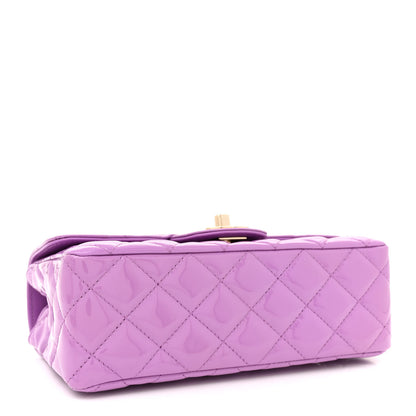 Chanel Patent Quilted Mini Rectangular Flap Purple 4 of 11