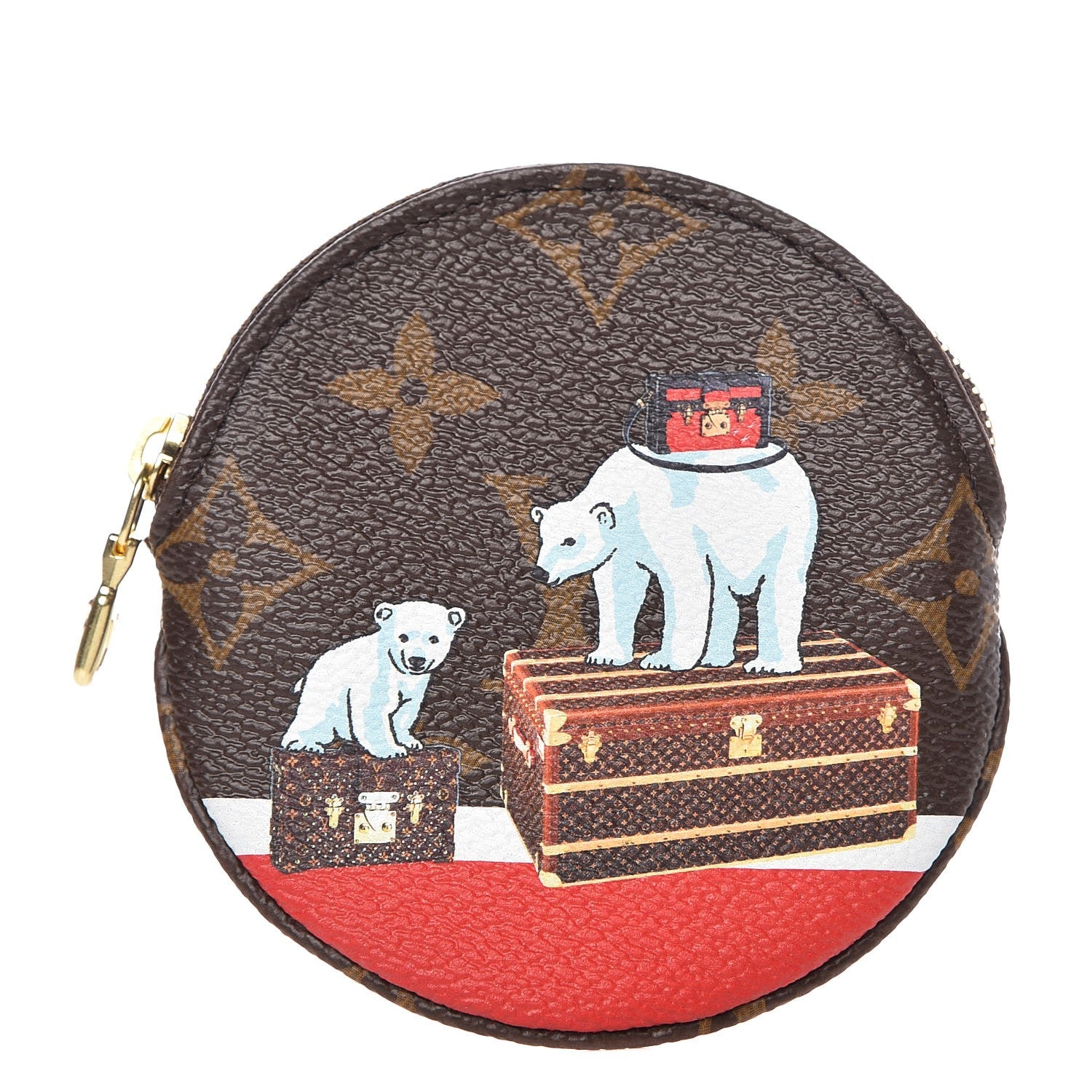 Louis Vuitton Monogram 2017 Christmas Animation Round Coin Purse 1 of 7
