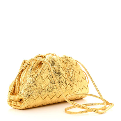 Bottega Veneta Metallic Nappa Intrecciato The Mini Pouch Oro 3 of 14