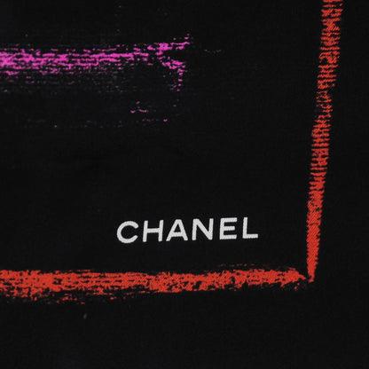 Chanel Silk Twill Chalk Print CC Square Scarf Black 3 of 4
