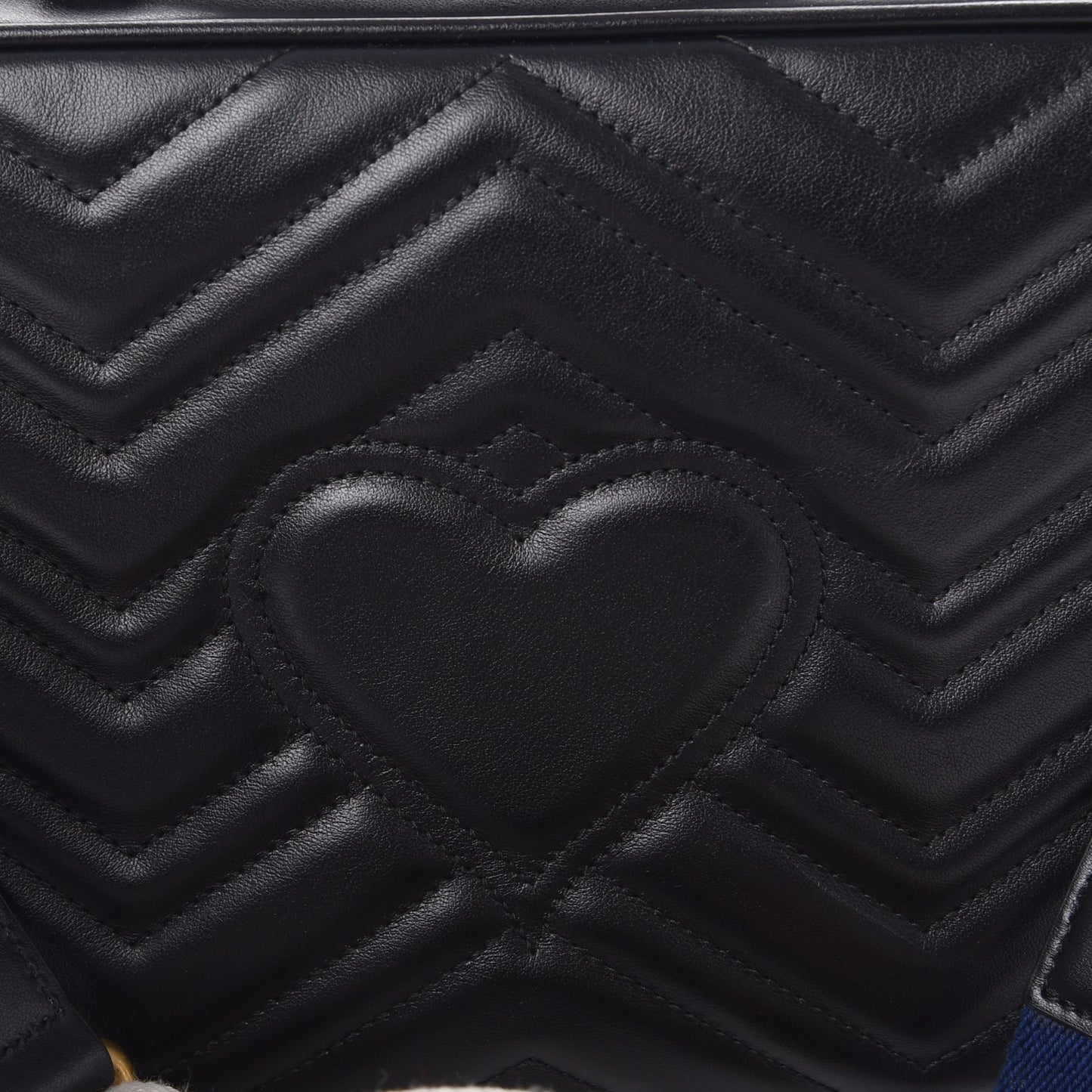 Calfskin Matelasse Sylvie Web Small GG Marmont Top Handle Shoulder Bag Black
