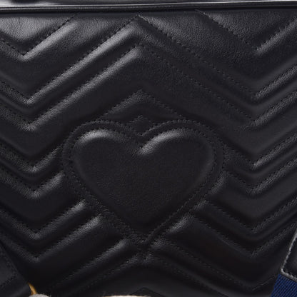 Gucci Calfskin Matelasse Sylvie Web Small GG Marmont Top Handle Shoulder Bag Black 8 of 8