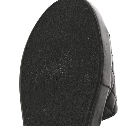 Chanel Lambskin Quilted CC Mules Sandals 39 Black White 12 of 12