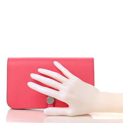 Hermes Evercolor Dogon Duo Wallet Rose Azalee 3 of 10