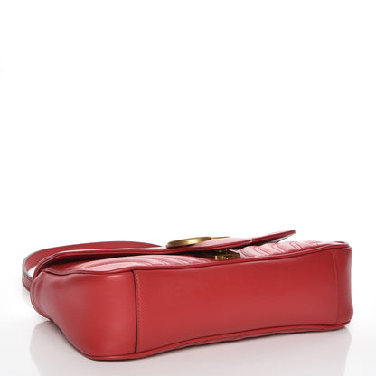 Gucci Calfskin Matelasse Small GG Marmont Shoulder Bag Hibiscus Red 5 of 8