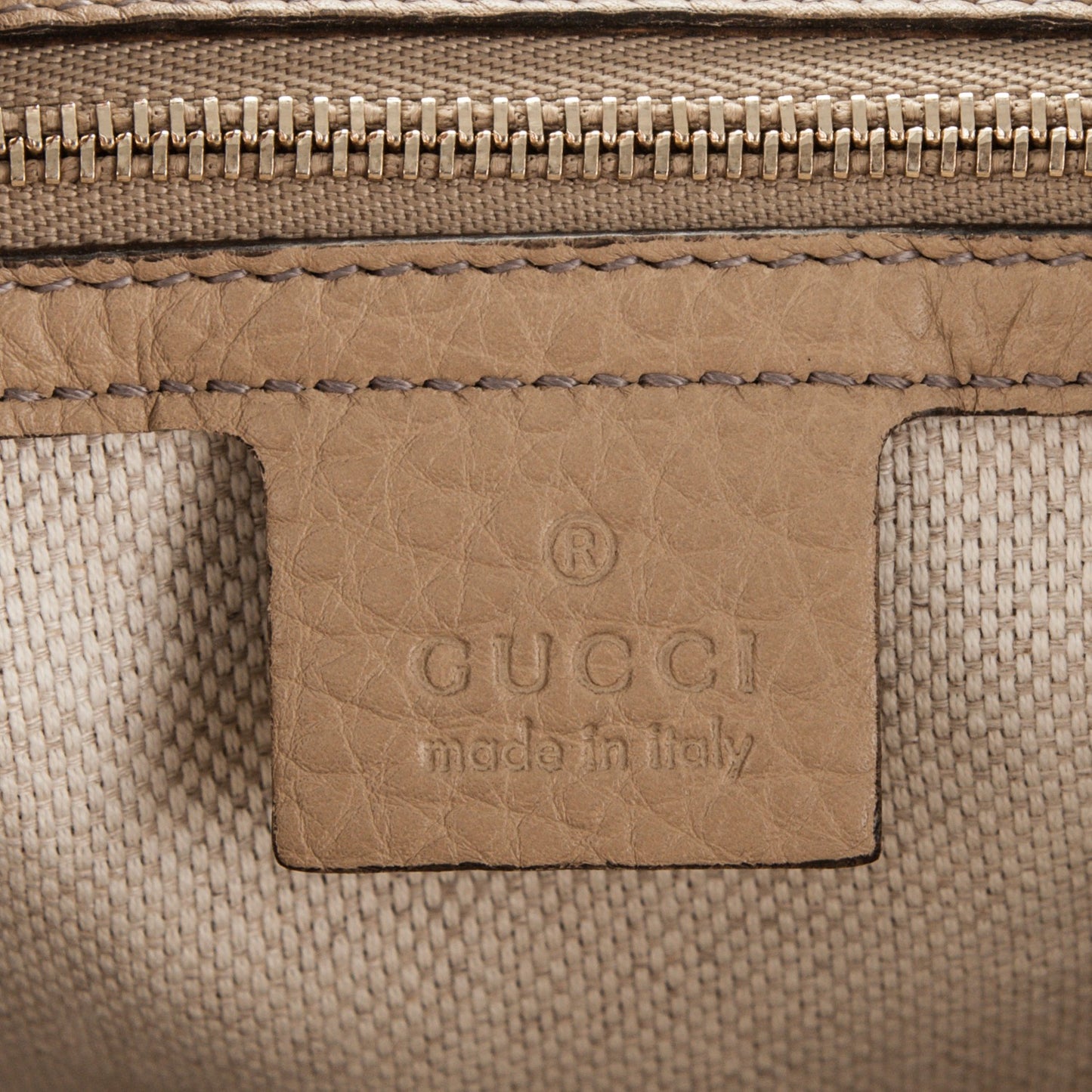 Pebbled Calfskin Large Soho Chain Shoulder Bag Camelia