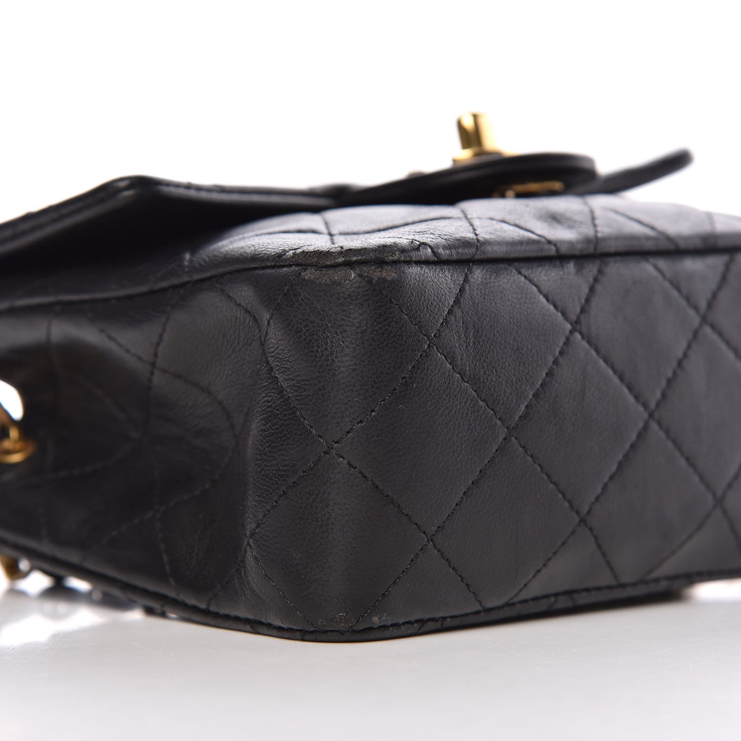 Lambskin Quilted Mini Square Flap Black