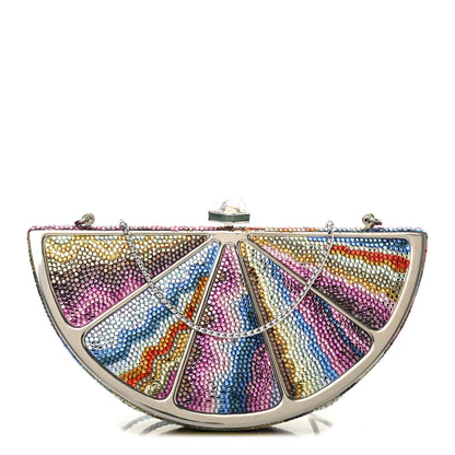 Judith Leiber Crystal Watermelon Slice Minaudiere Clutch Silver Multicolor 1 of 10