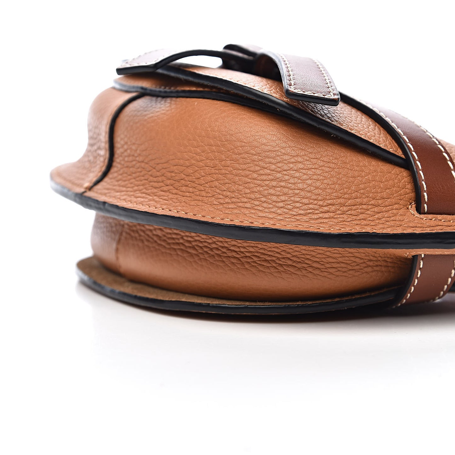 Grained Calfskin Mini Gate Crossbody Bag Caramel Pecan