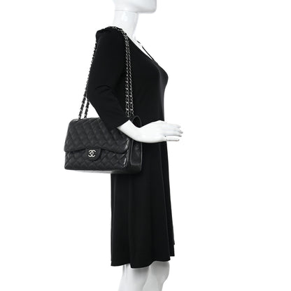 Chanel Caviar Quilted Jumbo Double Flap Black 2 of 14