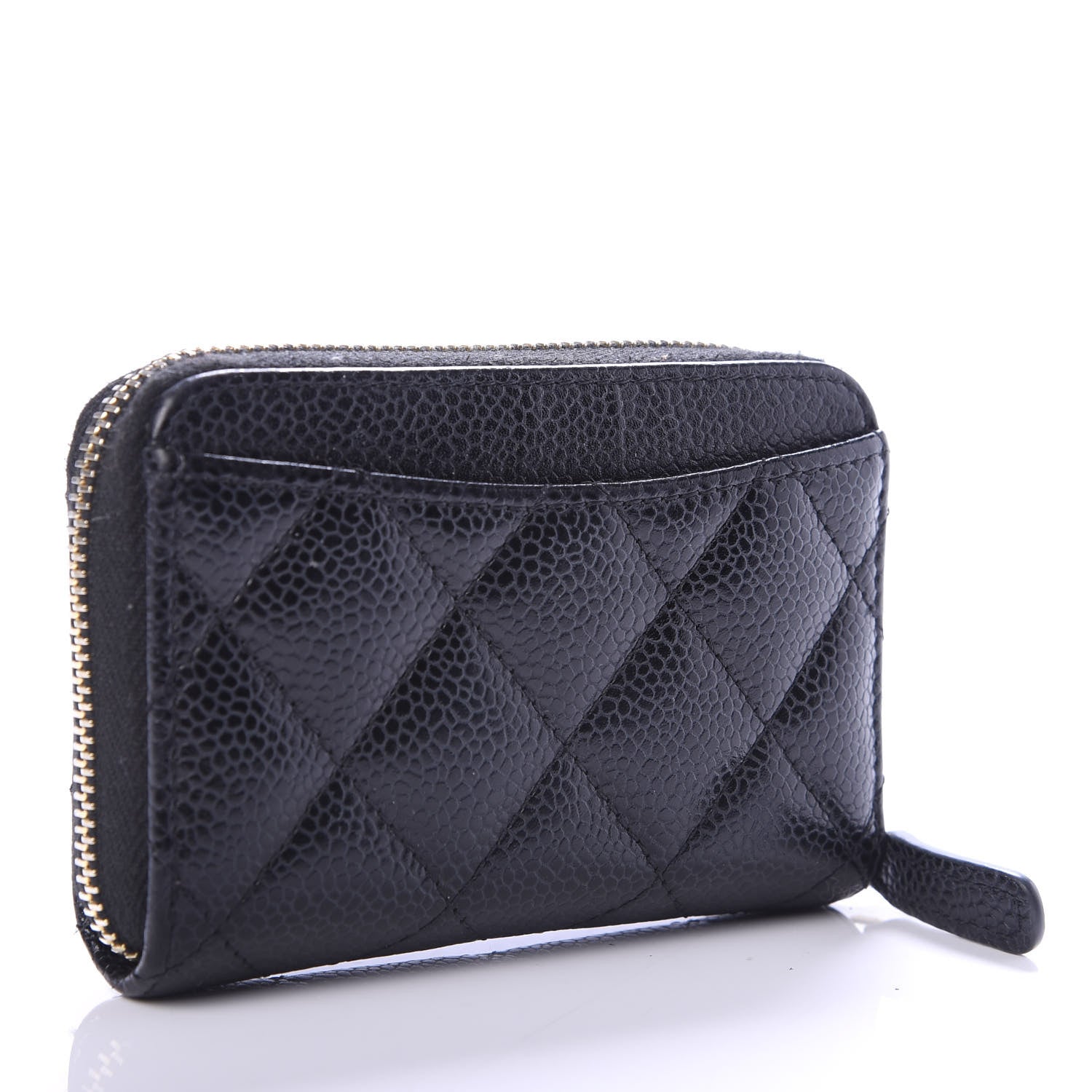 Chanel Caviar Quilted Zip Coin Purse Black 3 of 7