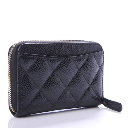 Chanel Caviar Quilted Zip Coin Purse Black 3 of 7