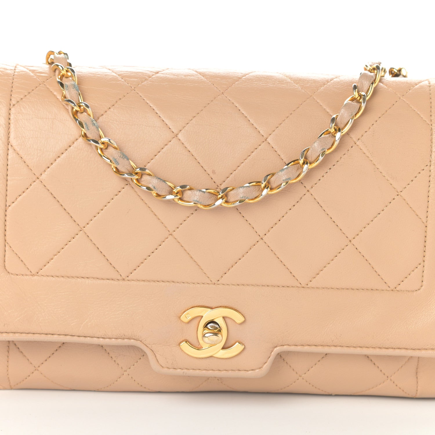 Chanel Lambskin Quilted Medium Single Flap Beige 8 of 10