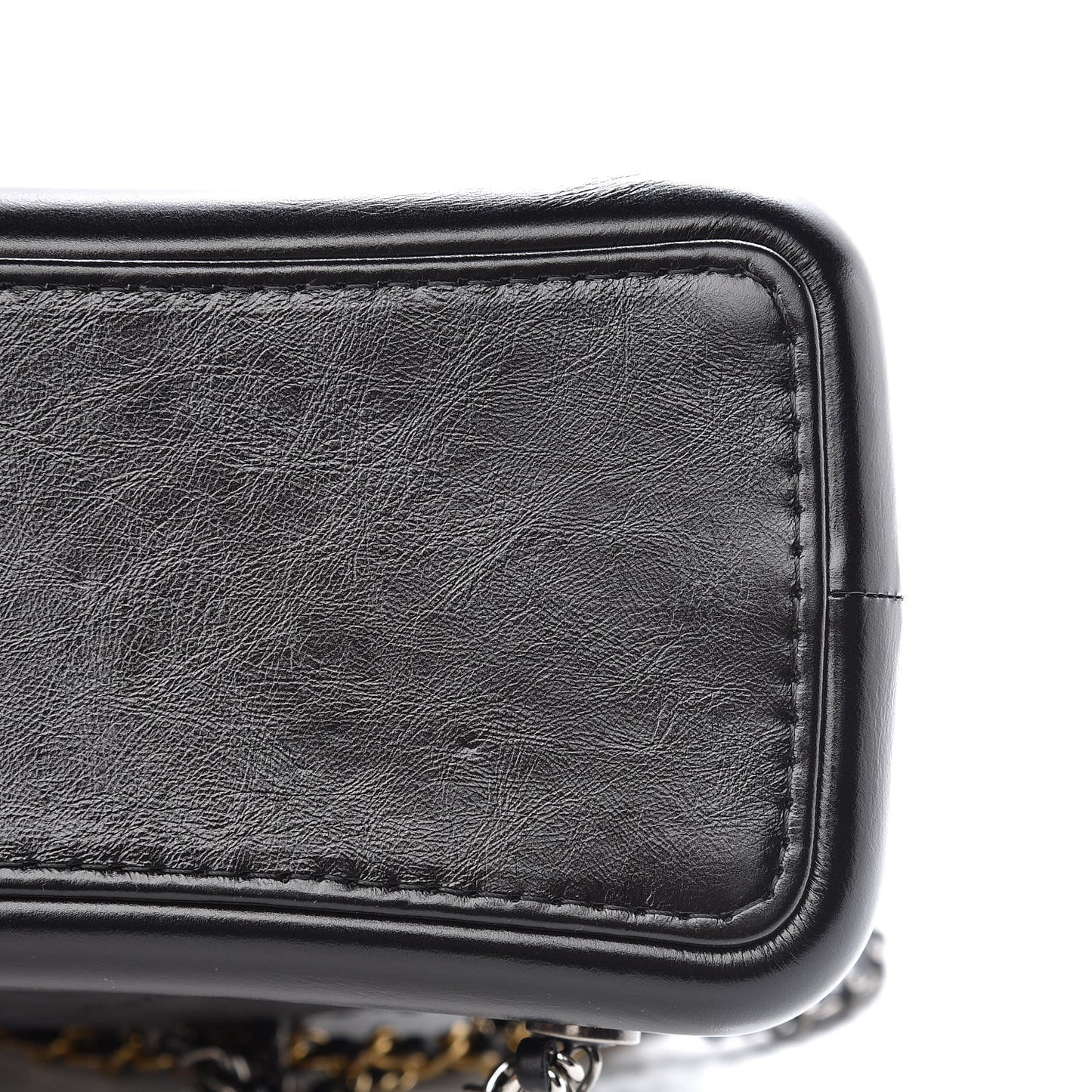 Aged Calfskin Quilted Gabrielle Backpack Black