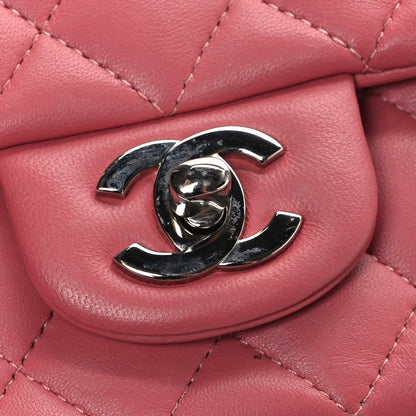 Chanel Lambskin Quilted Mini Rectangular Flap Pink 10 of 10