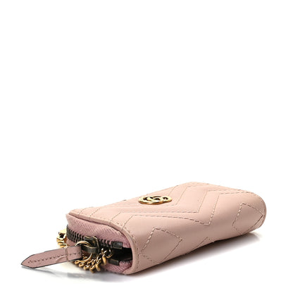 Gucci Calfskin Matelasse GG Marmont Zip Around Key Case Perfect Pink 4 of 9