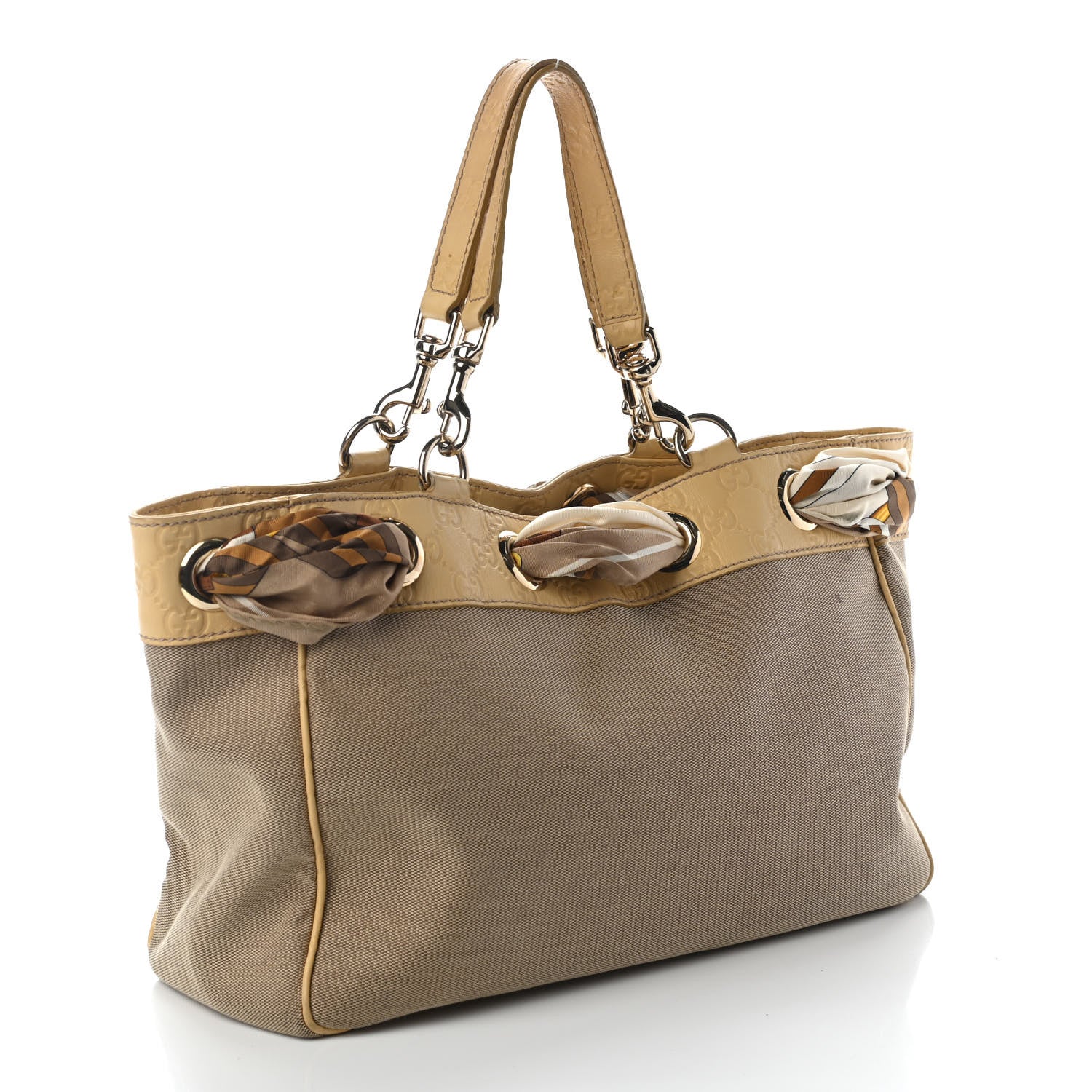Gucci Canvas Guccissima Medium Positano Tote Beige 2 of 9
