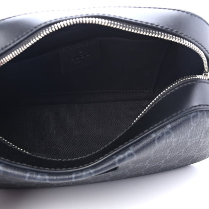 Gucci GG Supreme Monogram Web Shoulder Bag Black Grey 4 of 4