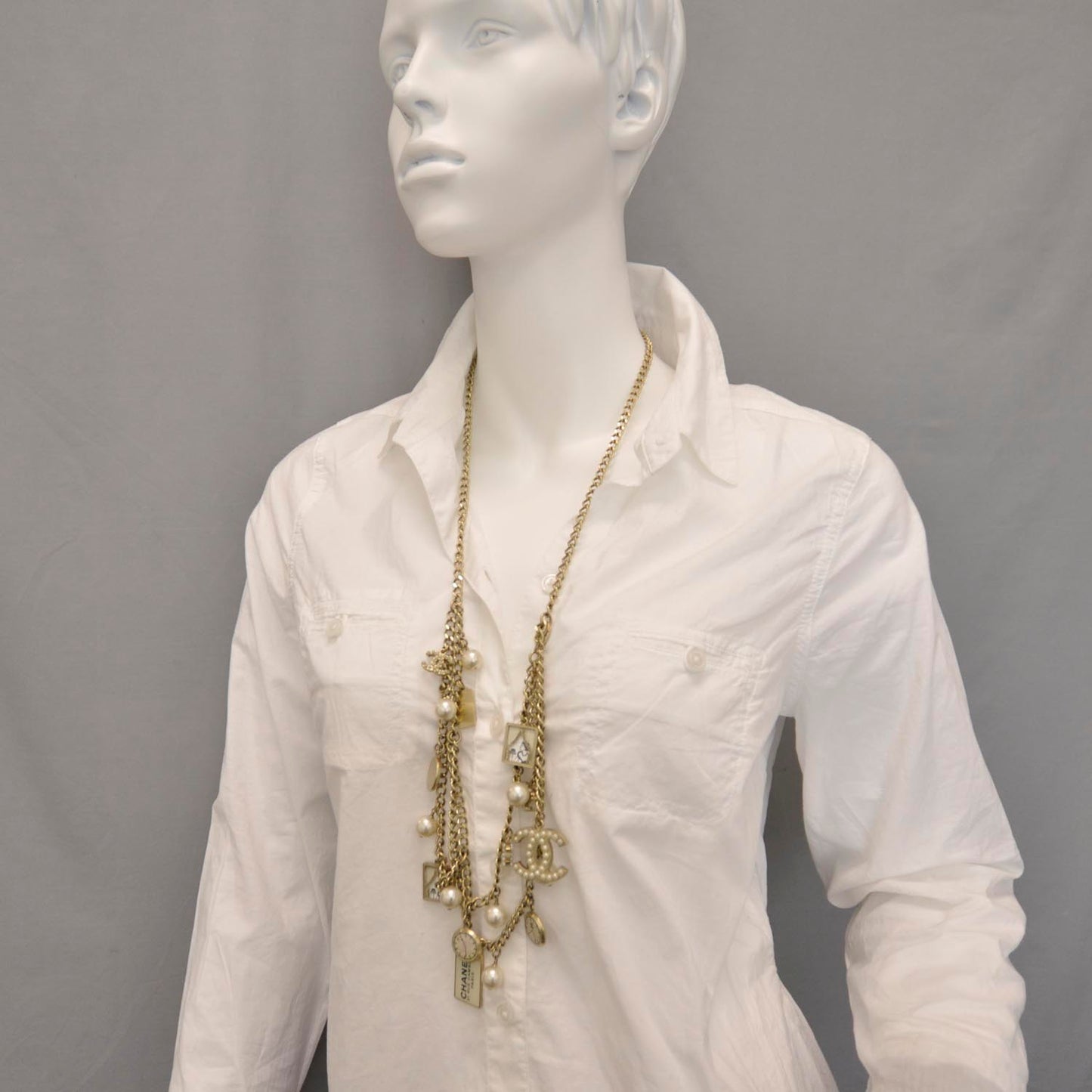 Pearl Clock CC Charms Coco Time Belt Gold