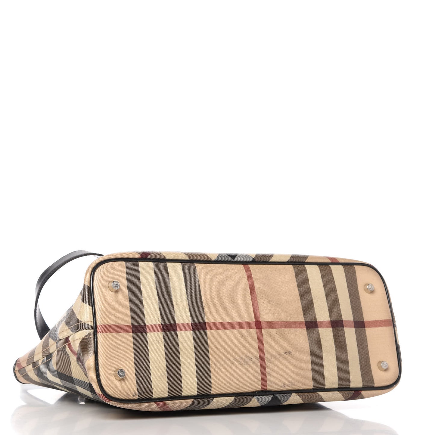 Patent Trim Nova Check Shopper Tote Black