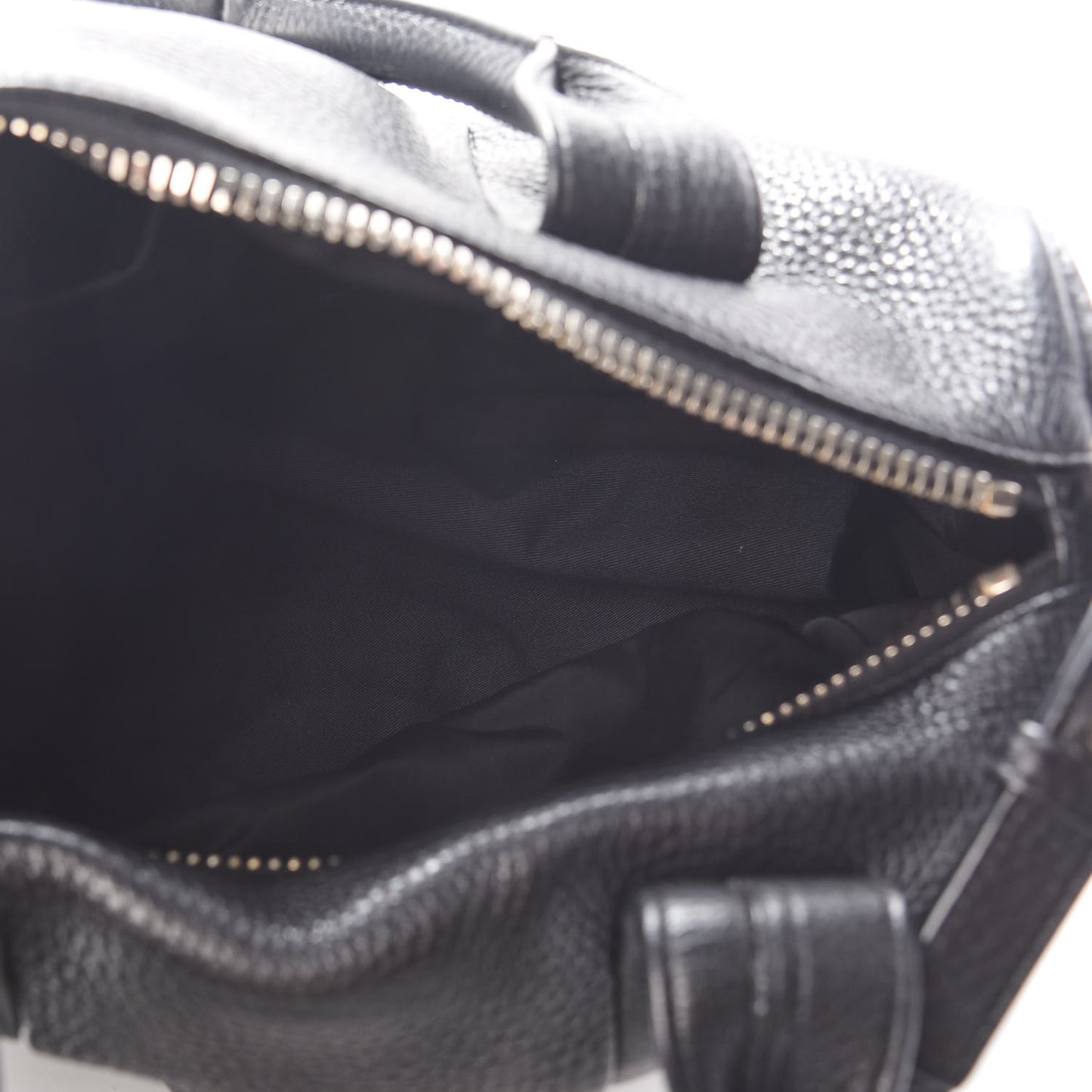Pebbled Lambskin Rocco Black Pale Gold Hardware