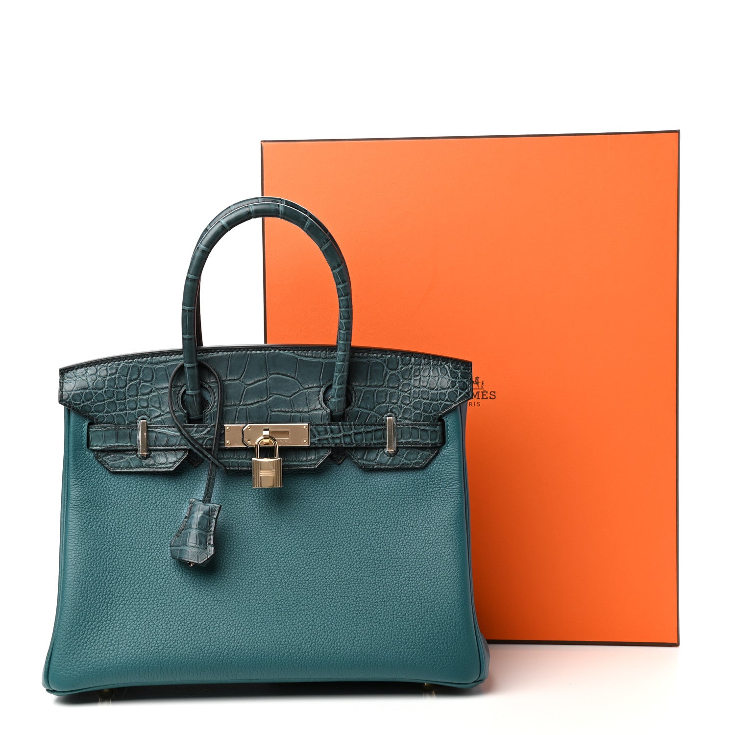 Hermes Togo Matte Alligator Birkin Touch 30 Vert Bosphore 11 of 11
