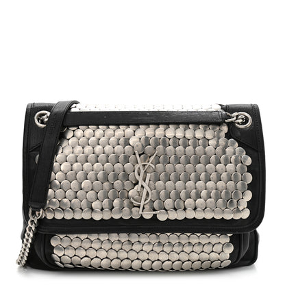 Saint Laurent Calfskin Monogram Armature Medium Niki Chain Satchel Black 1 of 13