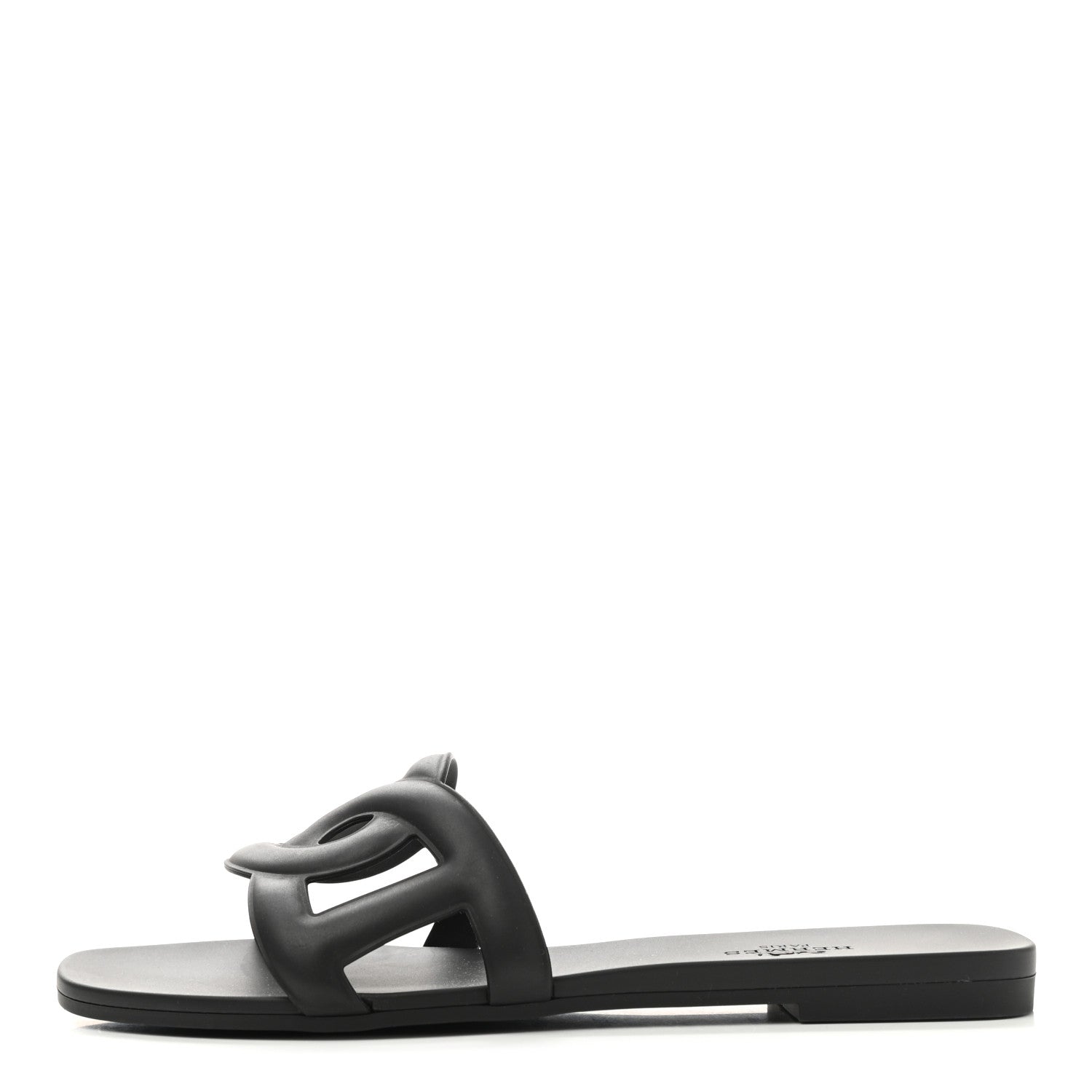 Hermes Rubber Aloha Sandals 35 Black 1 of 9