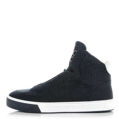 Louis Vuitton Nubuck Speaker High Top Sneakers 9 Marine 1 of 6