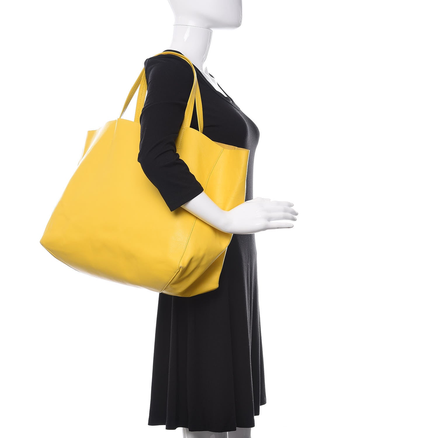 Celine Lambskin Horizontal Cabas Sun Yellow 2 of 15