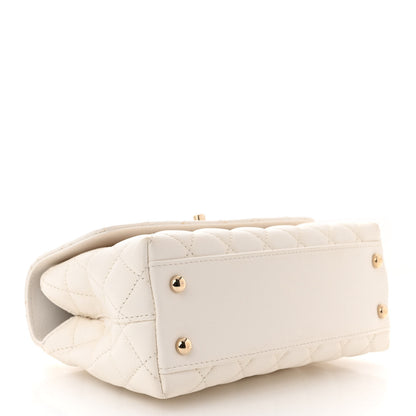 Chanel Caviar Quilted Mini Coco Handle Flap White 4 of 11