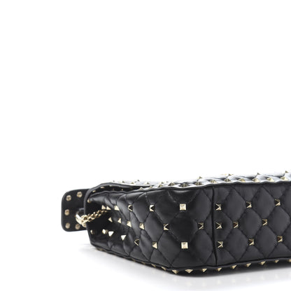 Valentino Garavani Lambskin Medium Rockstud Spike Shoulder Bag Black 7 of 10