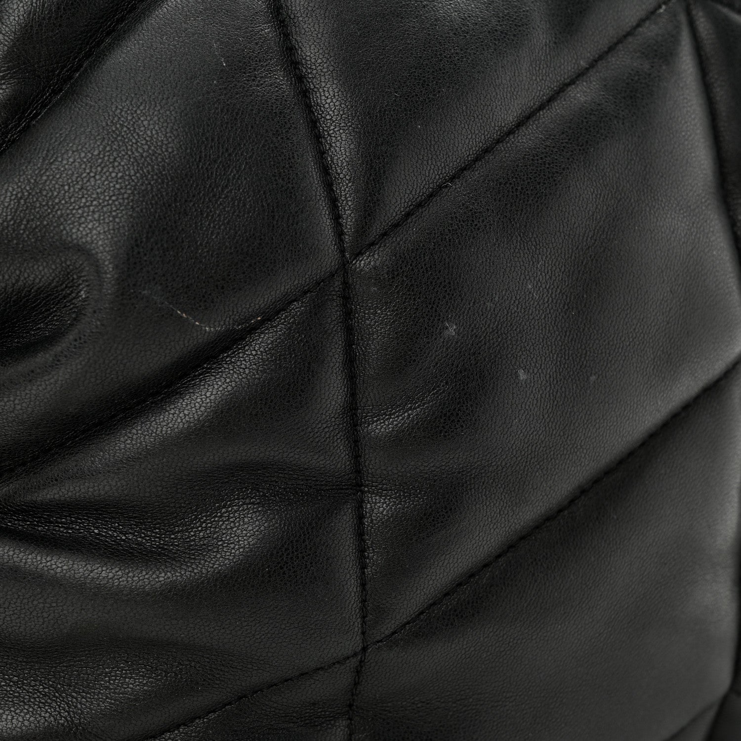 Saint Laurent Lambskin Quilted Medium Loulou Puffer Monogram Chain Satchel Black 12 of 15