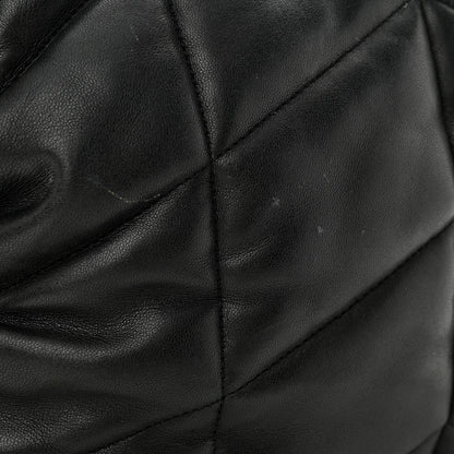 Saint Laurent Lambskin Quilted Medium Loulou Puffer Monogram Chain Satchel Black 12 of 15