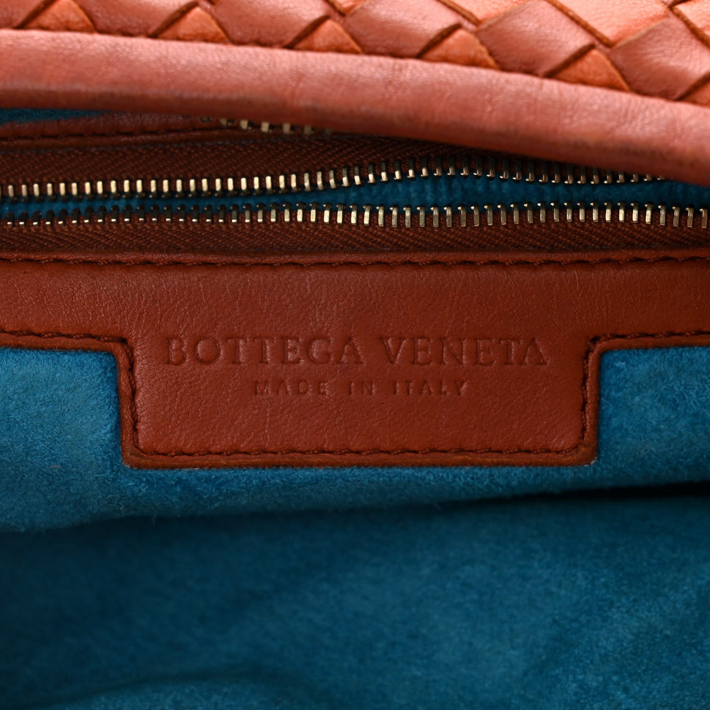 Nappa Intrecciato Bi-Color Medium Veneta Hobo Rust Clay
