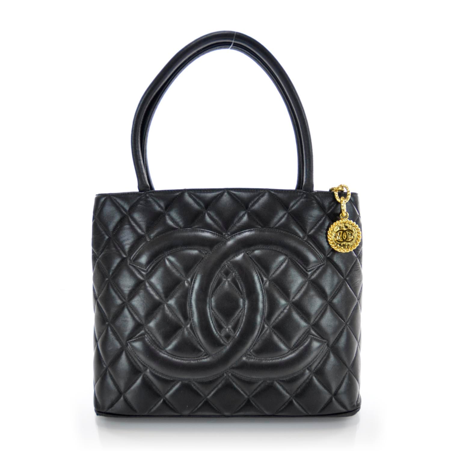 Chanel Lambskin Medallion Tote Black 1 of 8