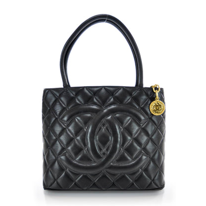 Chanel Lambskin Medallion Tote Black 1 of 8