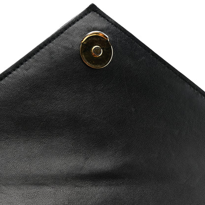 Saint Laurent Lambskin Mixed Matelasse Triquilt Small Monogram Satchel Black 16 of 22
