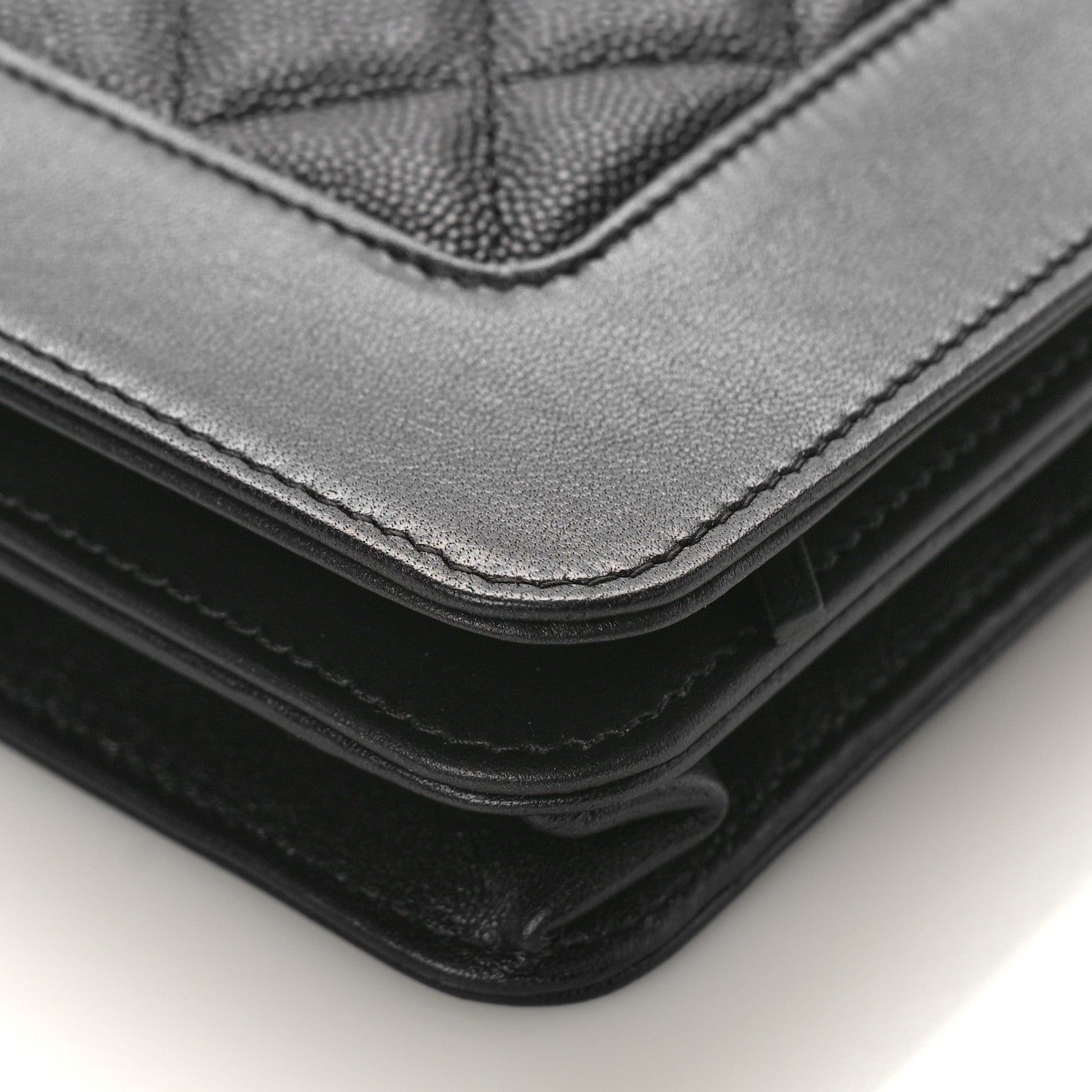 Chanel Caviar Quilted Vintage Mademoiselle Wallet On Chain WOC Black 9 of 10