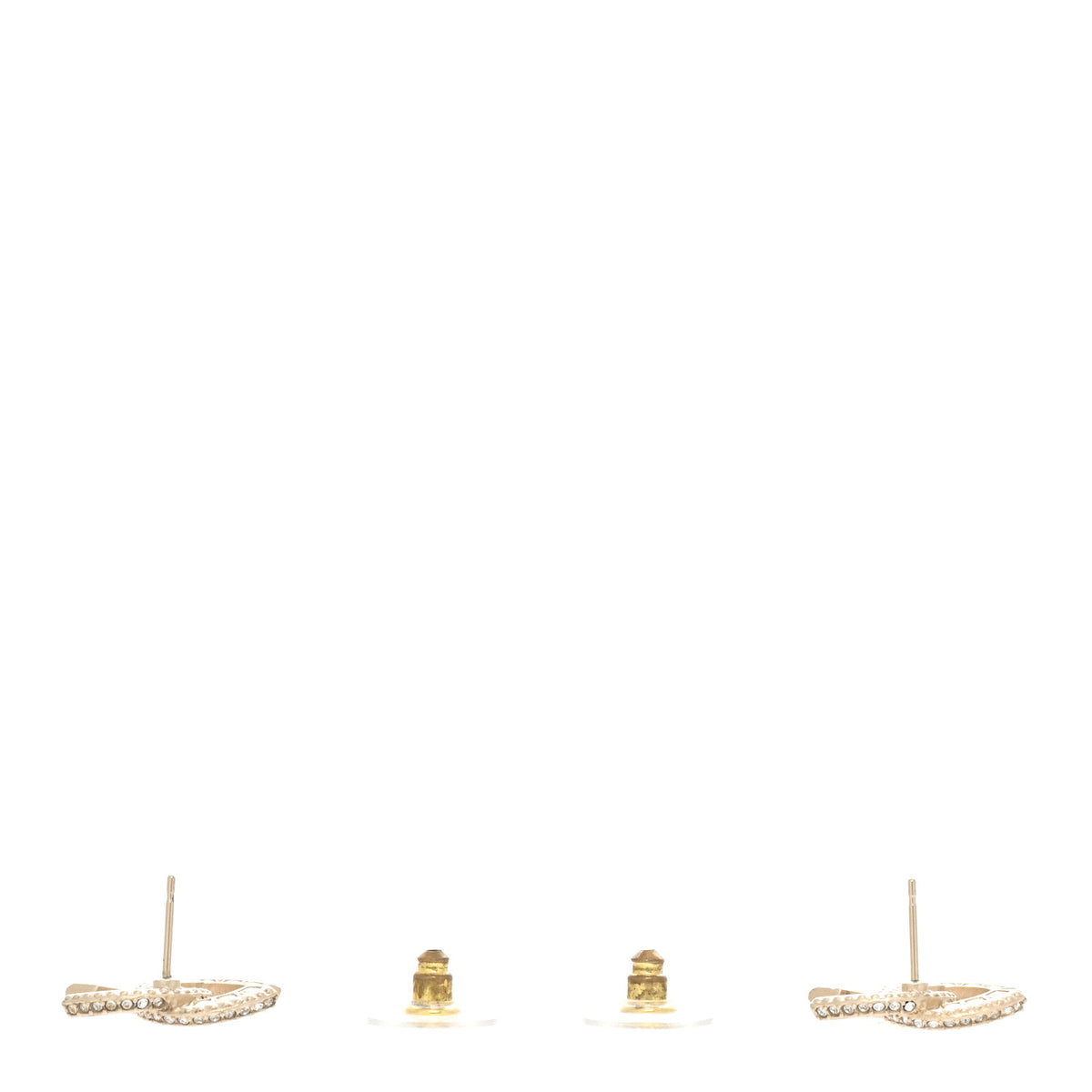 Crystal Timeless CC Earrings Light Gold