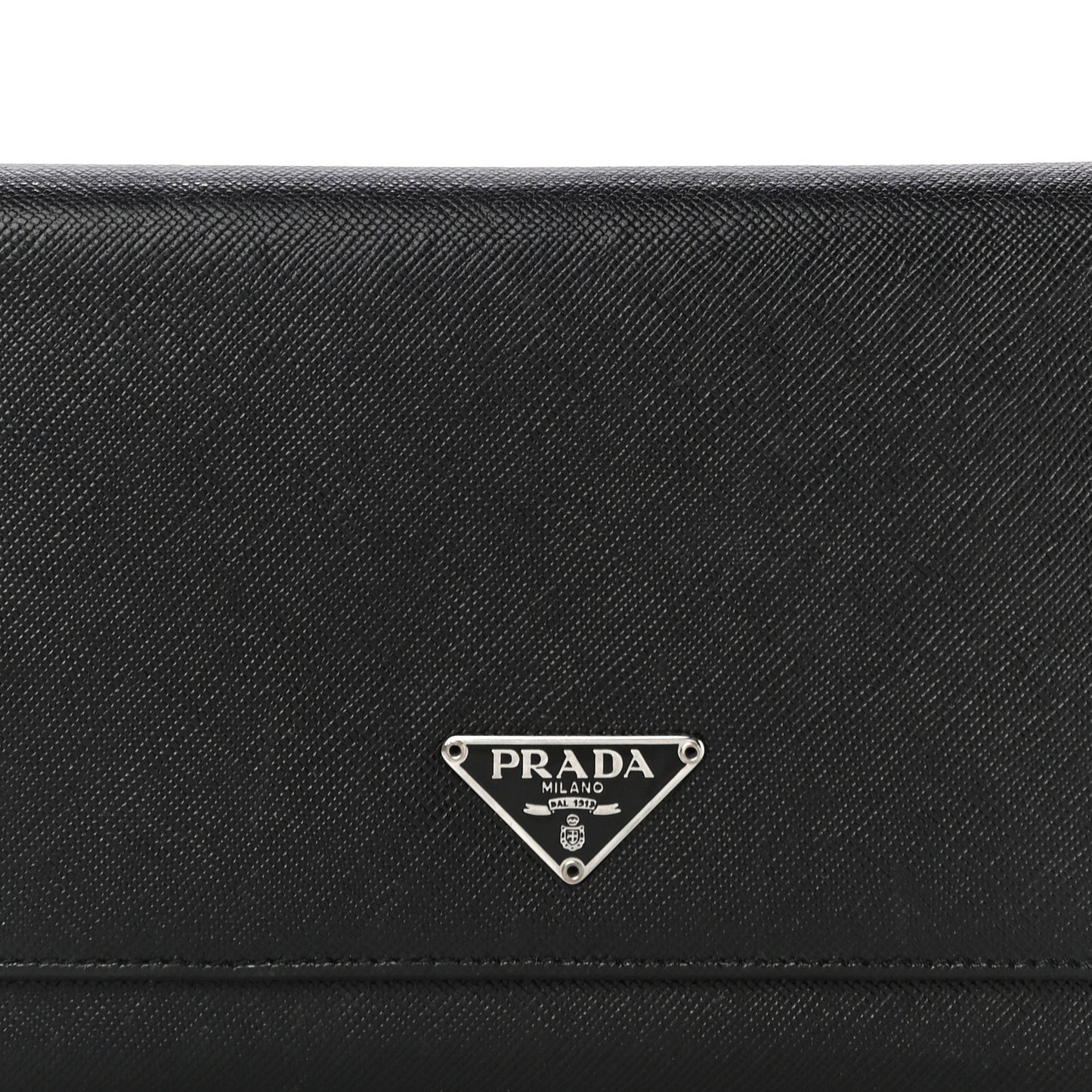Saffiano Triangle Flap Wallet Black