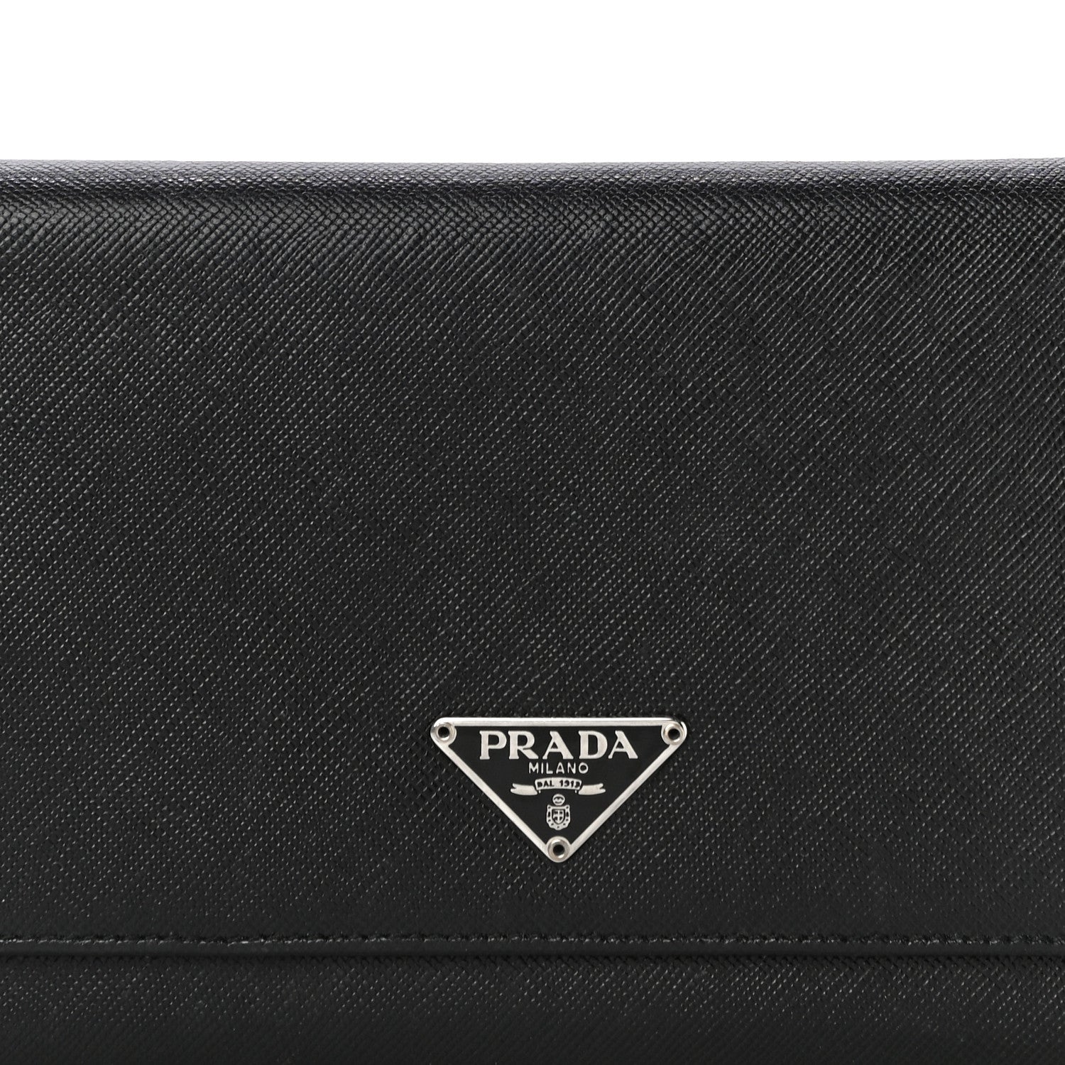 Prada Saffiano Triangle Flap Wallet Black 15 of 16