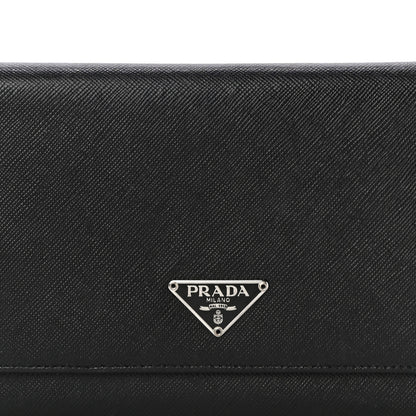 Prada Saffiano Triangle Flap Wallet Black 15 of 16