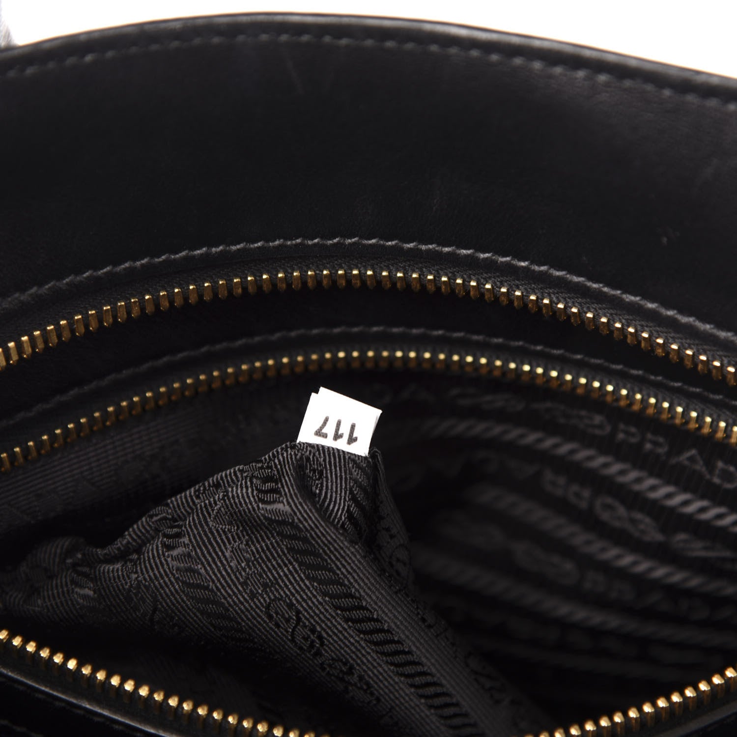 Prada Saffiano City Calf Medium Esplanade Tote Biliardo Black 8 of 15