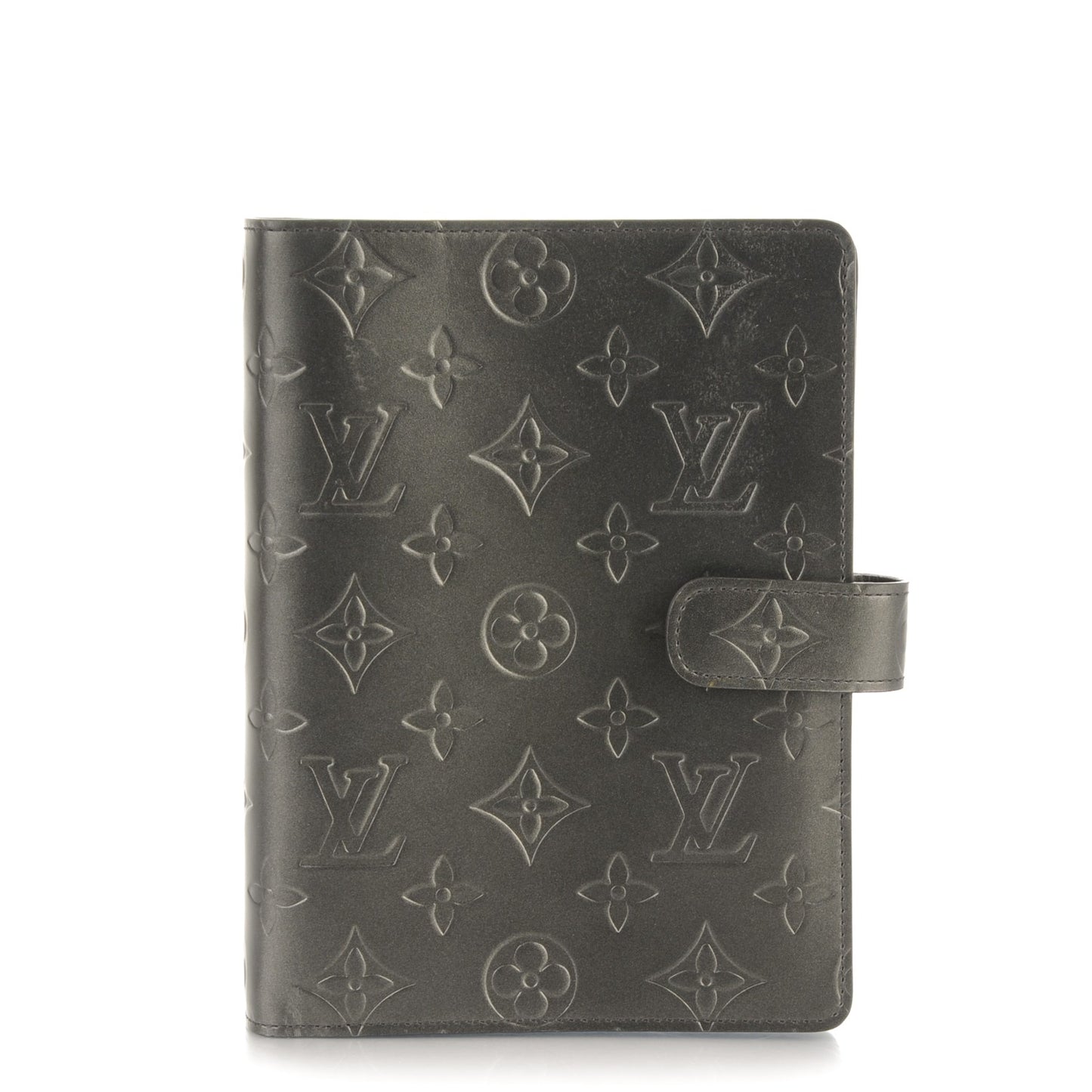 Mat Monogram Medium Ring Agenda Cover Black