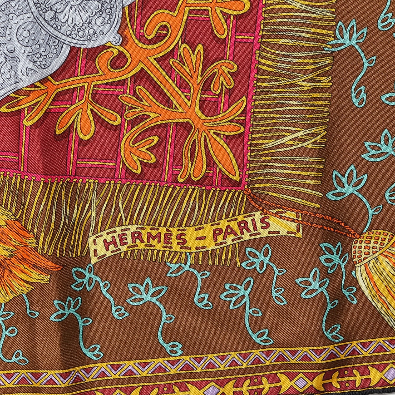Hermes Silk Cavaliers du Caucase Scarf 90 Tabac Orange Multicolor 5 of 6
