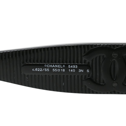 Chanel Acetate Rectangle Sunglasses 5493 Black Brown 5 of 7