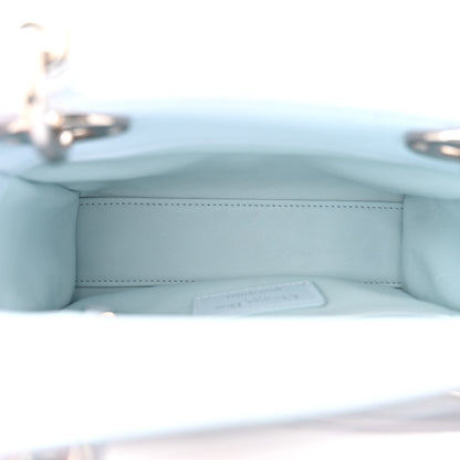 Christian Dior Lambskin Cannage Mini Lady Dior Crystal Strap Light Blue 5 of 12